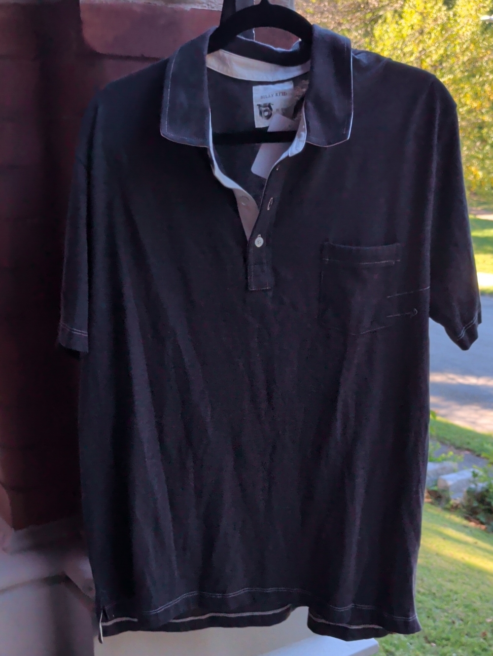 Nwt Billy Reid Pensacola Polo Men's Black Shirt Size XXL